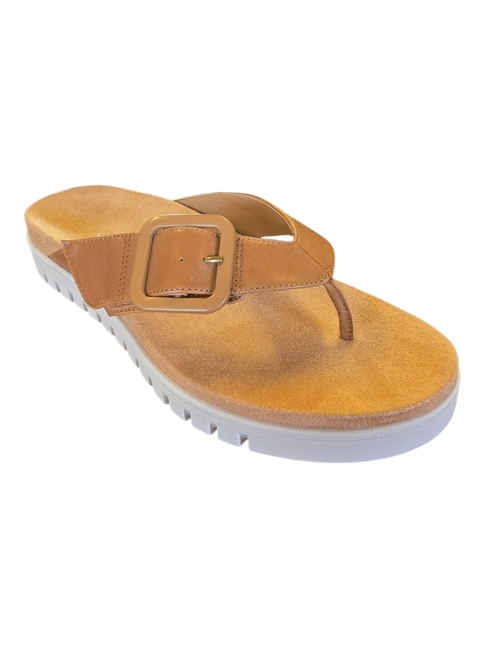 Vionic Uptown Marin Leather Toe Post Orthotic Sandals